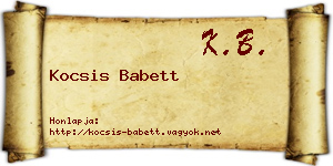Kocsis Babett névjegykártya